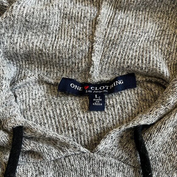 One Clothing Los Angeles Gray Long Sleeve Sweater - Picture 4 of 4